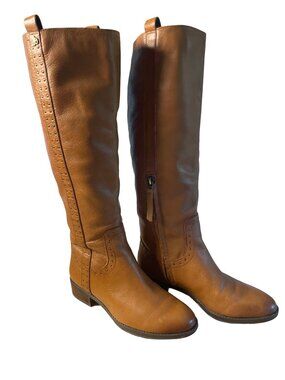 Sam Edelman Prina Brown Leather Studded Riding Boots 6.5
